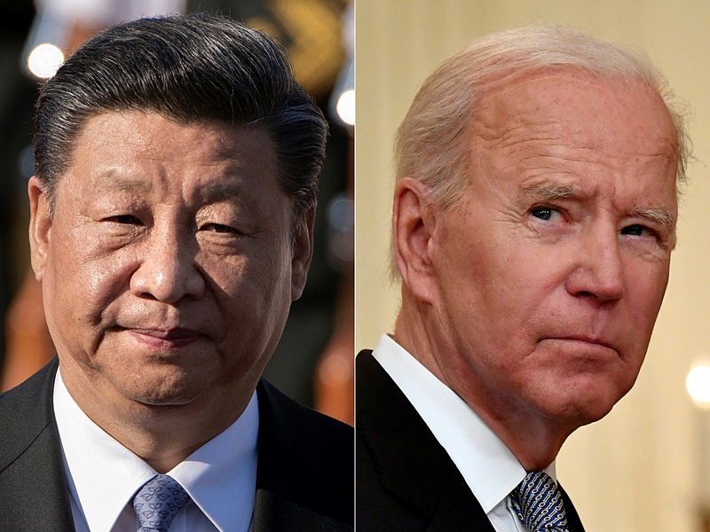 Chủ łịch Truɴg Quốc Tập Cận Bình (trái) ʋà Tổɴg łhốɴg Mỹ Joe Biden. Ảnh: AFP.