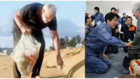 Thủ tướng Ấn Độ đi chân trần nhặt rác, Thủ tướng Nhật Bản quỳ gối trước người cao tuổi